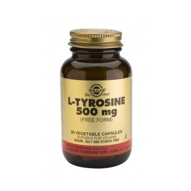 Solgar L Tyrosine 500mg 50 Vegetarian Caps