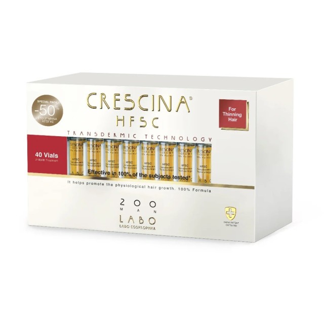 Crescina Transdermic HFSC Man 200 40x3,5ml (Αγωγή για Άνδρες με Αραίωση Μαλλιών σε Αρχικό Στάδιο)