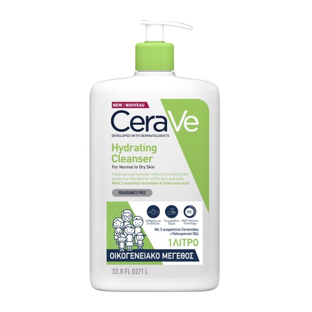 CeraVe Hydrating Cleanser 1lt (Κρέμα Καθαρισμού Προσώπου & Σώματος)