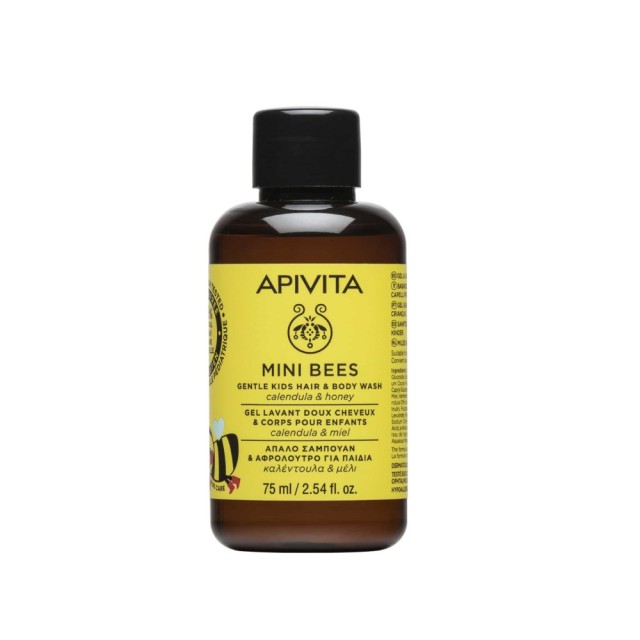 Apivita Mini Bees Gentle Kids Hair & Body Wash 75ml (Απαλό Σαμπουάν & Αφρόλουτρο για Παιδιά)