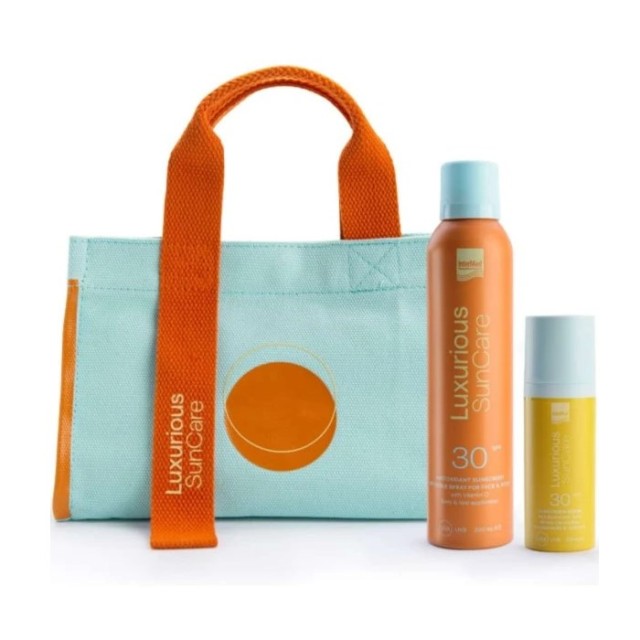 Intermed Luxurious Sun Care SET Antioxidant Sunscreen Invisible Spray SPF30 200ml & Sunscreen Serum SPF30 50ml (ΣΕΤ με Αντηλιακό Spray Σώματος & Αντηλιακό Ορό Προσώπου)