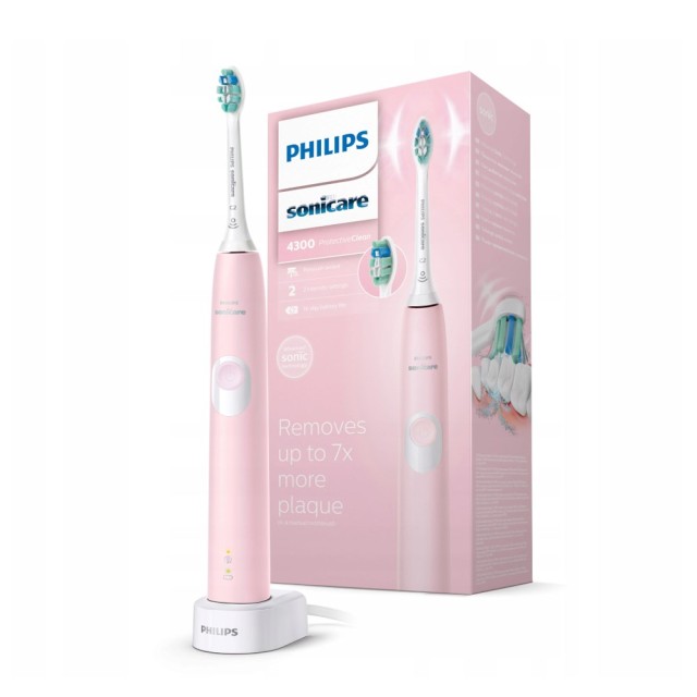 Philips Sonicare 4300 Protective Clean HX6806/04 (Ηλεκτρική Oδοντόβουρτσα για πιο Λευκά Δόντια σε Ροζ Χρώμα)