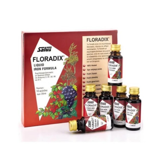 Floradix Iron Formula 10x20ml (Συμπλήρωμα Διατροφής με Οργανικό Σίδηρο & Βιταμίνες)