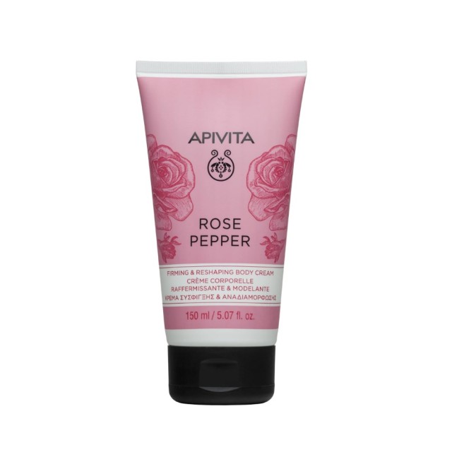 Apivita Rose Pepper Firming and Reshaping Body Cream with Pink Pepper & Bulgarian Rose 150ml