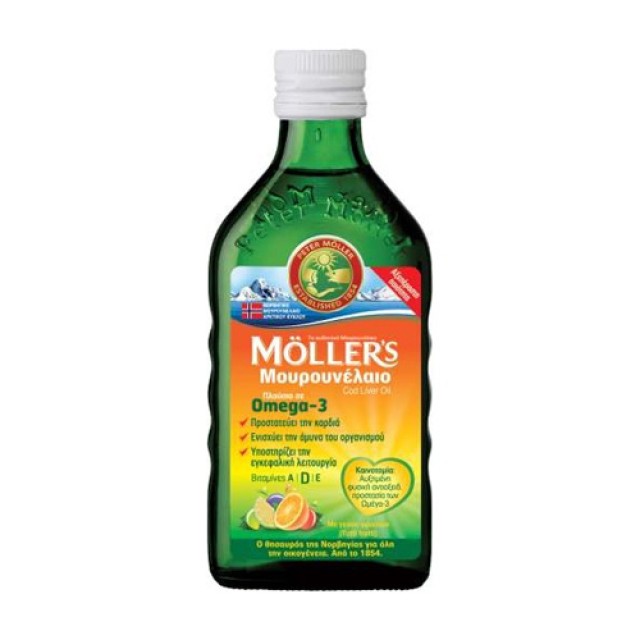 Mollers Cod Liver Oil Tutti Frutti 250ml (Μουρουνέλαιο Πλούσιο σε Omega 3 με Γεύση Φρούτων)