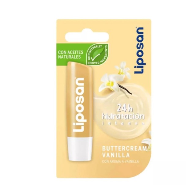 Liposan Buttercream Vanilla Caring Lip Balm 4.8gr (Ενυδατικό Balm Χειλιών με Άρωμα Bουτυρόκρεμας Bανίλιας)