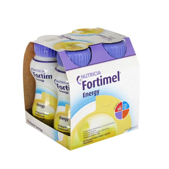 Nutricia Fortimel Energy Vanilla 4x200ml (Υπερθερμιδικό Πόσιμο Θρεπτικό Σκεύασμα με Γεύση Βανίλια)