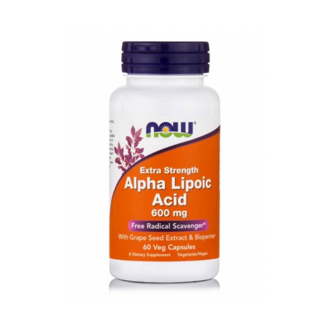 Now Foods Alpha Lipoic Acid 600mg 60vcaps (Συμπλήρωμα Διατροφής με Άλφα Λιποϊκό Οξύ)