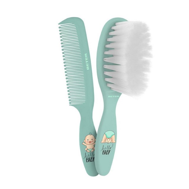 Beter Baby Brush & Comb SET (Βρεφικό Σετ με Βούρτσα & Χτένα Πράσινο)