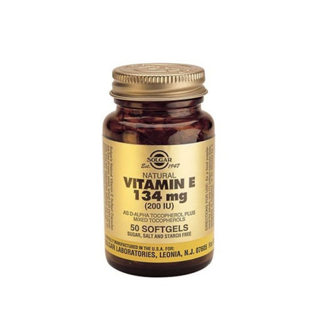 Solgar Vitamin E 200 iu 50 softgels (Ισχυρή Αντιοξειδωτική Δράση)