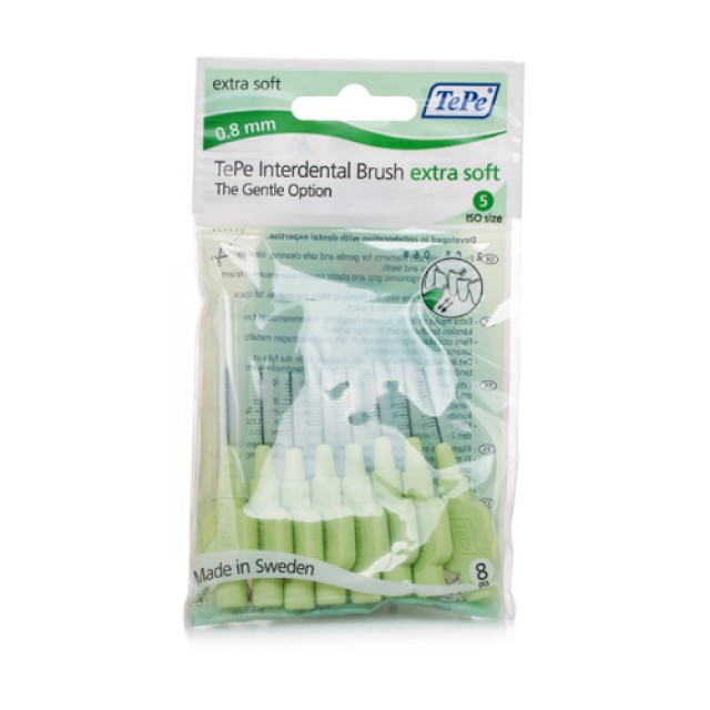 Tepe Μεσοδόντια Βουρτσάκια Extra Soft Πράσινα 0.8 8 τεμάχια