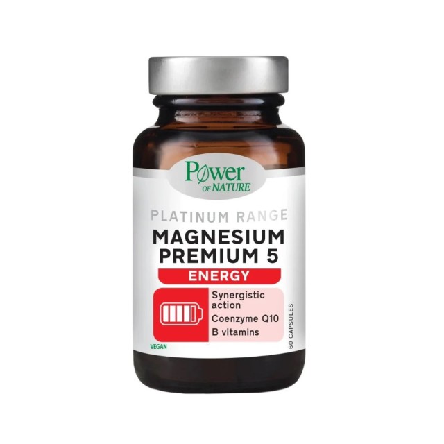 Power Health Platinum Magnesium Premium 5 Energy 60caps (Συμπλήρωμα Διατροφής με 5 Ενεργές Μορφές Μαγνησίου)
