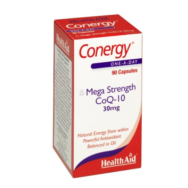 Health Aid Conergy  Mega Strength Co Q10 30mg 90caps (Ενέργεια - Τόνωση - Ανοσοποιητικό) 