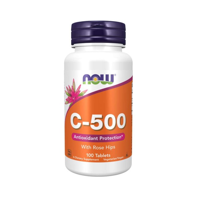 Now Foods Vitamin C 500 With Rose Hips 100tabs