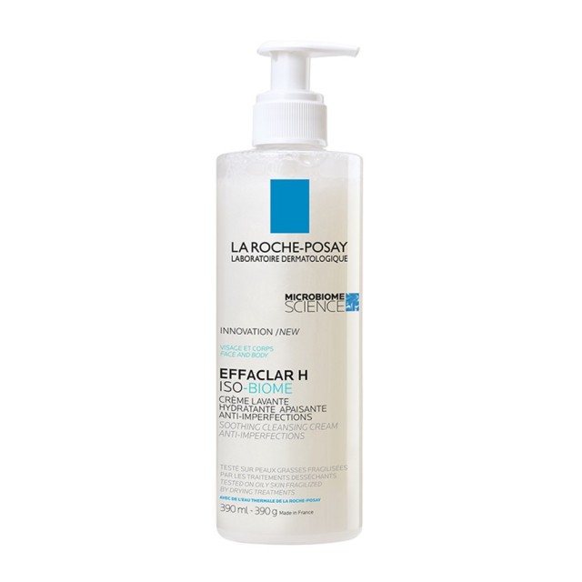 La Roche Posay Effaclar H Iso-Biome Cleansing Cream 390ml (Καταπραϋντική Ενυδατική Κρέμα Καθαρισμού για το Ευαισθητοποιημένο Δέρμα υπό Φαρμακευτική Αγωγή)