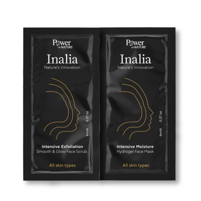 Power Health Inalia Intensive Exfoliation Smooth & Glow Face Scrub & Intensive Moisture Hydrogel Face Mask 2x8ml