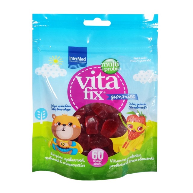 Intermed Vitafix Multi & Probio Gummies 60τεμ (Παιδικά Ζελεδάκια σε Σακουλάκι με Βιταμίνες, Πρεβιοτικά & Προβιοτικά για Παιδιά 4 Ετών+)