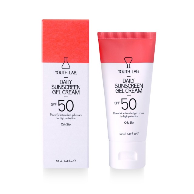 YOUTH LAB Daily Sunscreen Gel Cream SPF50 50ml (Αντηλιακή Κρεμα Τζελ Προσώπου με Χρώμα για Λιπαρή Επ