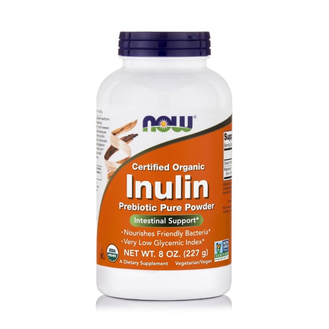 Now Foods Inulin Prebiotic Pure Powder Organic 227gr (Συμπλήρωμα Διατροφής με Προβιοτικά)