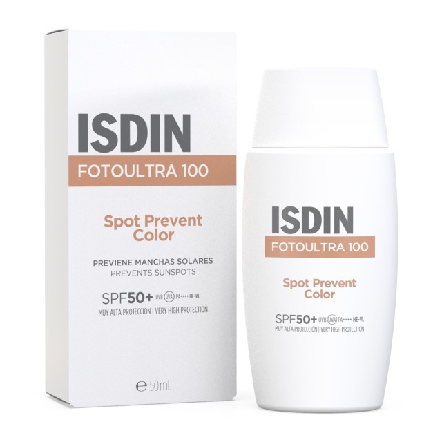 Isdin Fotoultra 100 Spot Prevent Color SPF50+ 50ml (Αντηλιακό Προσώπου με Χρώμα για Κηλίδες/Πανάδες)