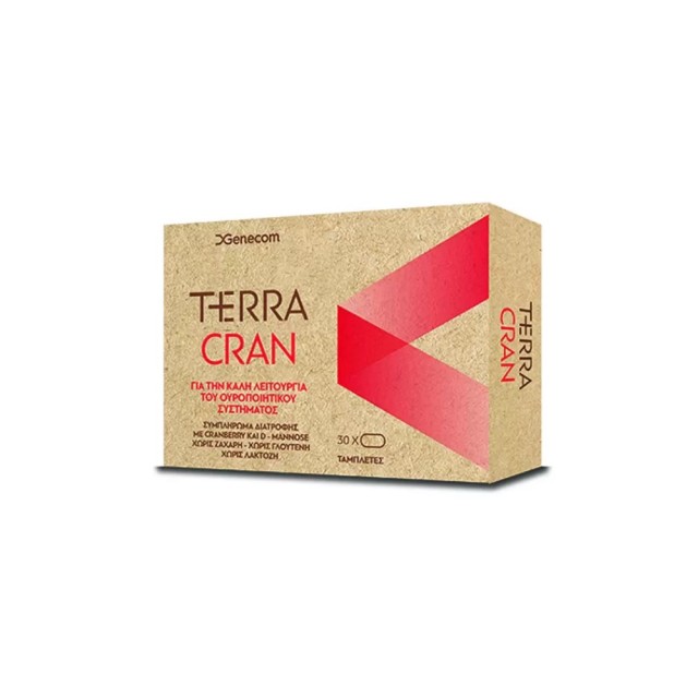 Genecom Terra Cran 30tabs (Συμπλήρωμα Διατροφής με Κράνμπερι & Μαννόζη για την Καλή Λειτουργία του Ουροποιητικού Συστήματος)