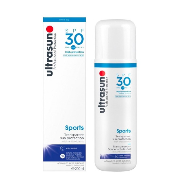 Ultrasun Professional Protection Sport Gel SPF30 200ml (Αντηλιακή Γέλη Σώματος)