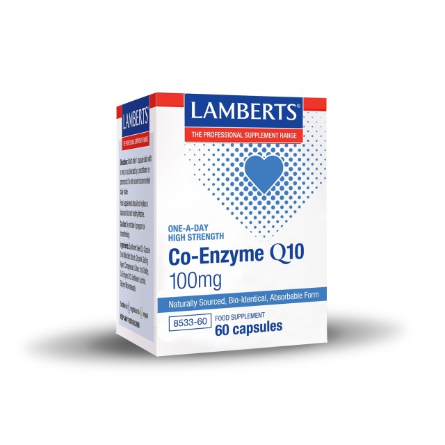 Lamberts Co-Enzyme Q10 100mg 60caps (Υψηλής ισχύος Συνένζυμο Q10 Αυξημένης Απορρόφησης)
