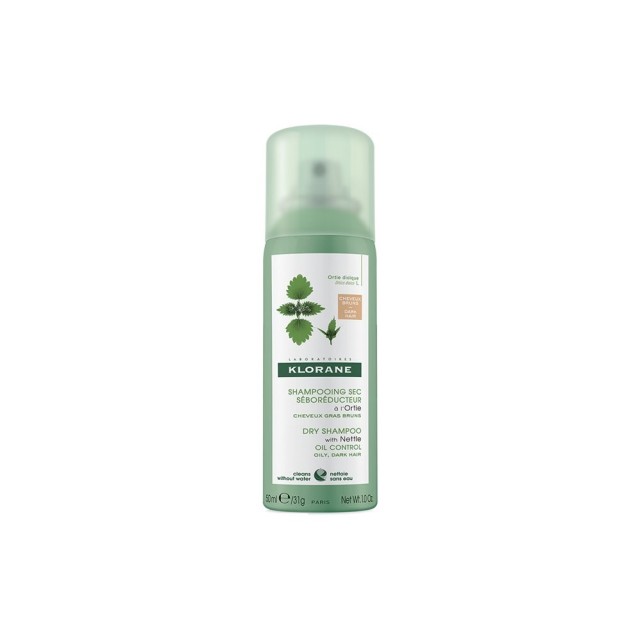 Klorane Ortie Dry Shampoo with Nettle 50ml (Ξηρό Σαμπουάν με Τσουκνίδα για Σκούρα Λιπαρά Μαλλιά) 