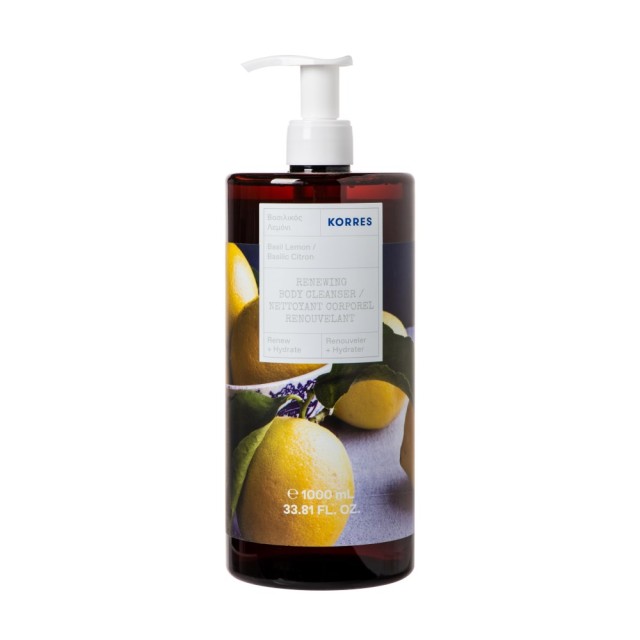 Korres Basil Lemon Shower Gel 1000ml (Αφρόλουτρο με Άρωμα Βασιλικό & Λεμόνι)