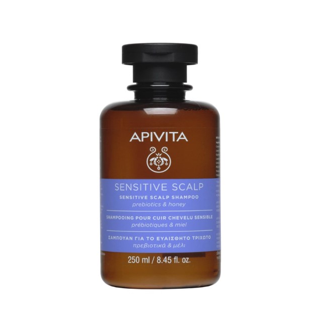 Apivita Sensitive Scalp Shampoo 250ml (Σαμπουάν για Ευαίσθητο Τριχωτό με Πρεβιοτικά & Μέλι) 