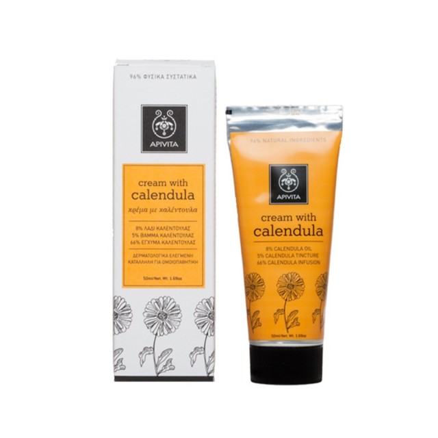 Apivita Cream with Calendula 50ml (Κρέμα Με Καλέντουλα για Ήπιους Ερεθισμούς & Κοκκινίλες)