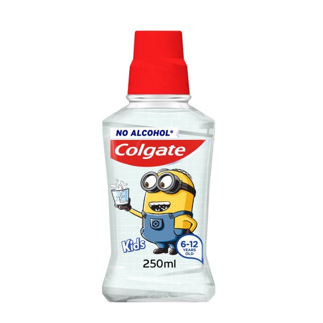 Colgate Kids Mouthwash Minions 250ml (Παιδικό Στοματικό Διάλυμα με Ήπια Γεύση Μέντας 6-12 Ετών)