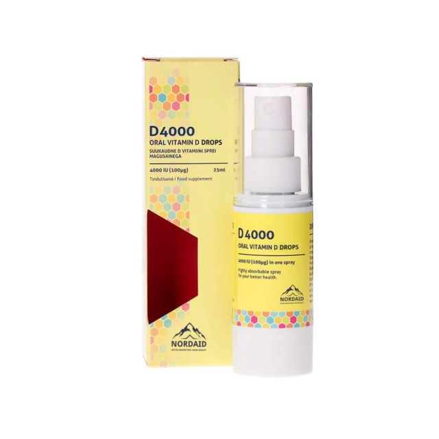 Nordaid D4000 Vitamin D Oral Spray 30ml (Συμπλήρωμα Διατροφής σε Yπογλώσιο Spray με Βιταμίνη D3)