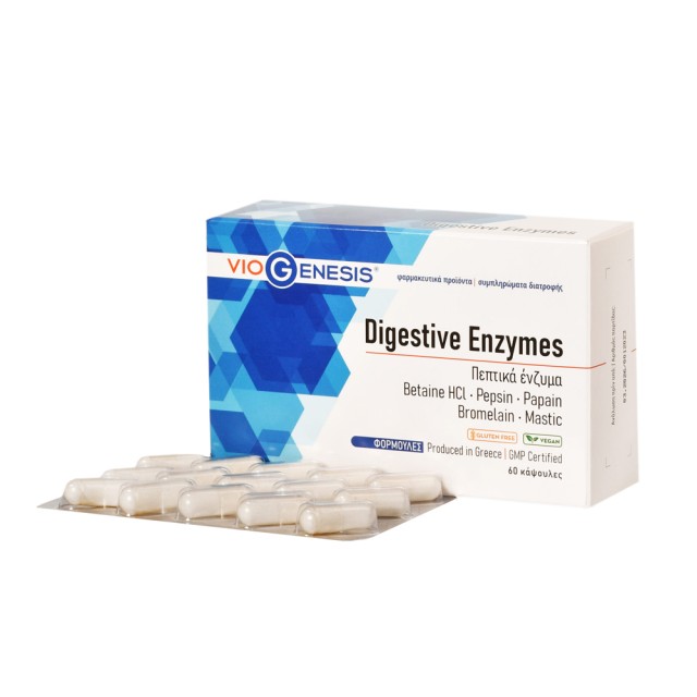 Viogenesis Digestive Enzymes 60caps (Συμπλήρωμα Διατροφής για τη Δυσπεψία)