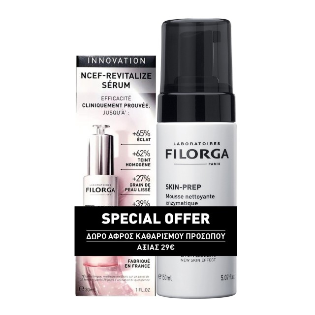 Filorga SET NCEF Revitalize Serum 30ml & GIFT Skin-Prep Enzymatic Cleansing Foam 150ml