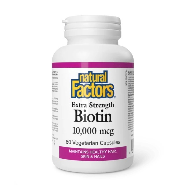 Natural Factors Biotin 10000mcg 60caps (Συμπλήρωμα Διατροφής με Βιοτίνη για Δέρμα, Μαλλιά & Νύχια)