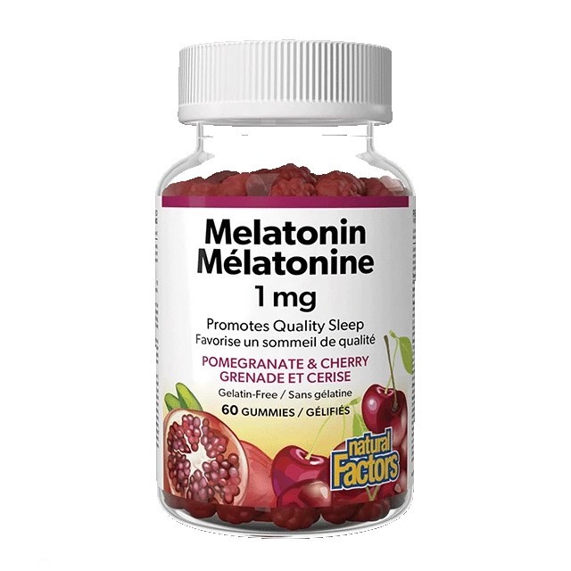 Natural Factors Melatonin 1mg Gummies 60ζελαδάκια (Συμπλήρωμα Διατροφής με Μελατονίνη σε Zελεδάκια με Γεύση Κεράσι-Ρόδι)
