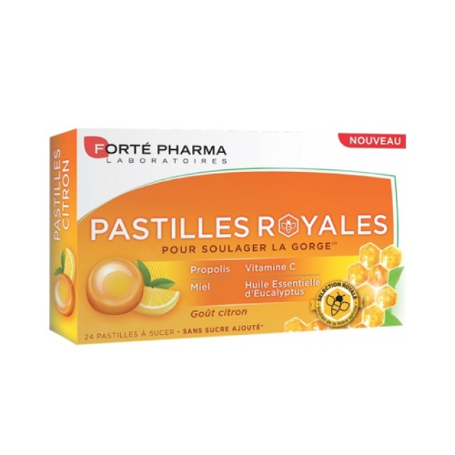 Forte Pharma Pastilles Royales 24τμ (Καραμέλες με Πρόπολη και Γεύση Λεμόνι για τον Πονόλαιμο)