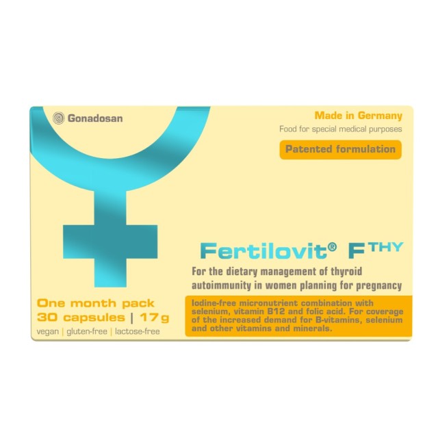 Fertilovit FTHY 30caps - Συσκευασία 30ημερών (Ορθομοριακή Φόρμουλα για Γυναίκες που Απαγορεύεται να Λαμβάνουν Ιώδιο) 