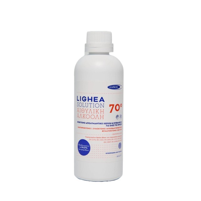 Ecofarm Lighea Solution 70° 250ml (Βιοκτόνο Απολυμαντικό Χεριών & Επιφανειών)