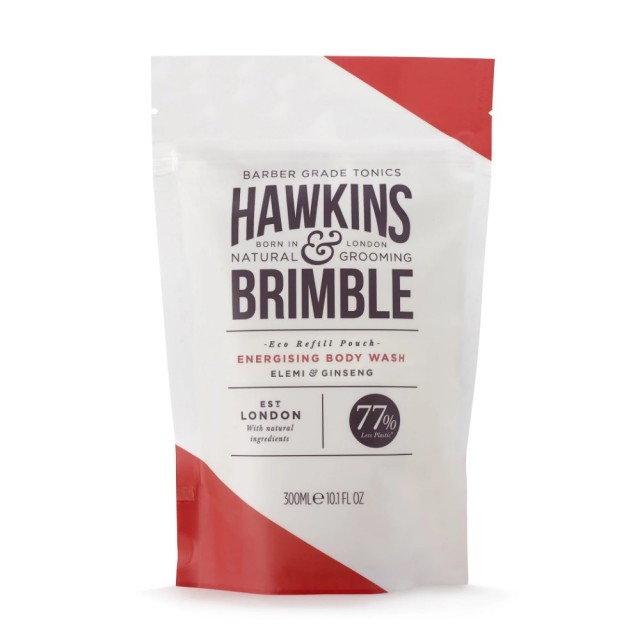 Hawkins & Brimble Energising Body Wash Refill Pouch 300ml (Ανδρικό Τονωτικό Αφρόλουτρο Ανταλλακτική Συσκευασία)