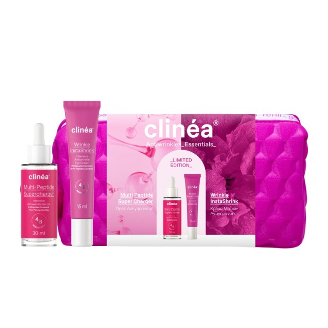 Clinea SET Anti-Wrinkle Essentials (ΣΕΤ με Ορό Εντατικής Αντιγήρανσης & Κρέμα Ματιών Εντατικής Αντιγήρανσης & ΔΩΡΟ Νεσεσέρ)