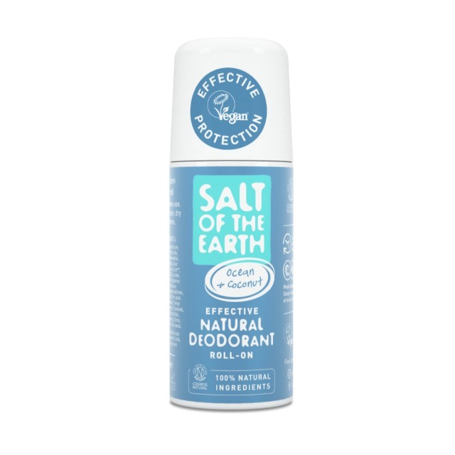 Salt Of The Earth Vegan Deodorant Roll On Ocean & Coconut 75ml (Αποσμητικό Roll On με Άρωμα Καρύδας & Ωκεανό)