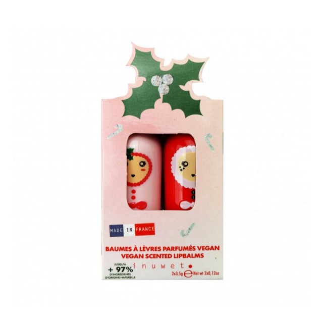Inuwet Lip Balm SET Holy Noel Edition 2x3,5gr (ΣΕΤ με 2 Ενυδατικά & Αρωματικά Balm για τα Χείλη)