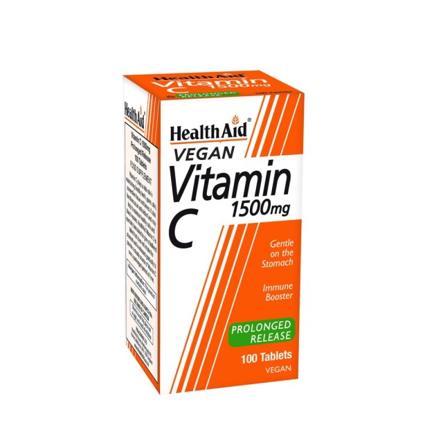 Health Aid Vegan Vitamin C 1500mg Prolonged Release 100tabs (Συμπλήρωμα Διατροφής με Βιταμίνη C Βραδείας Αποδέσμευσης 100 ταμπ)