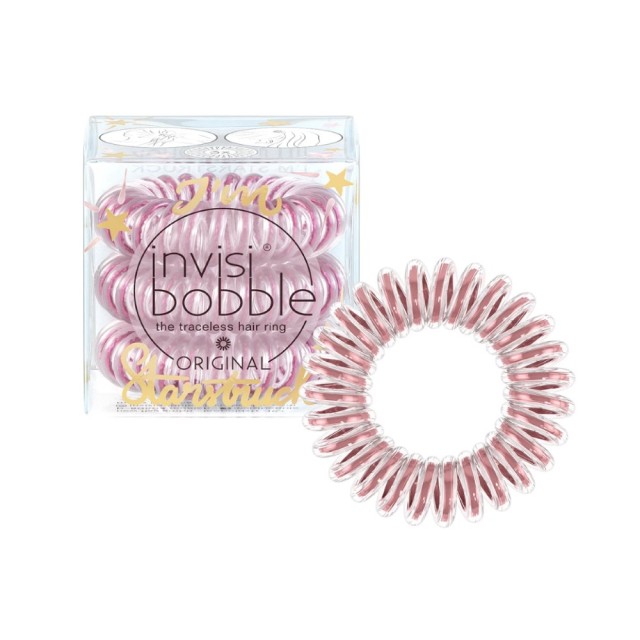 Invisibobble Original Sparks Flying Im Starstuck 3pcs (Λαστιχάκι Μαλλιών Ροζ Γυαλιστερό 3τεμ)