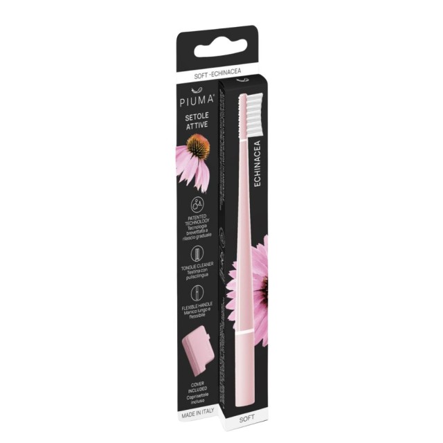 Piuma Echinacea Soft Toothbrush Baby Pink (Μαλακή Οδοντόβουρτσα με Εχινάκεια - Ροζ)