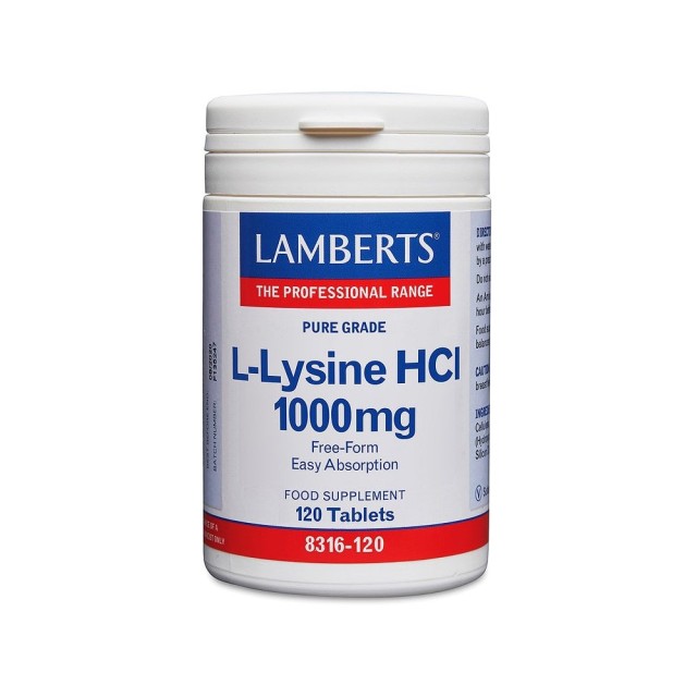Lamberts L-Lysine 1000mg 120tabs (Συμπλήρωμα Διατροφής με Λυσίνη)
