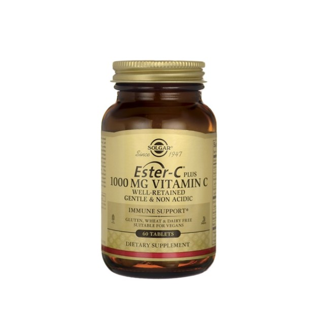 Solgar Ester C 1000mg 60tabs (Συμπλήρωμα Διατροφής με Βιταμίνη C σε Εύκολα Αφομοιώσιμη Μορφή)