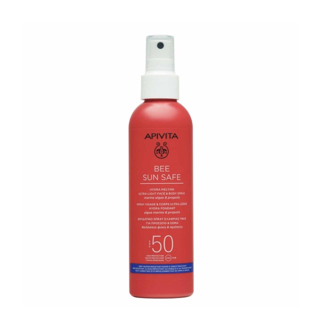 Apivita Bee Sun Safe Hydra Melting Ultra Light Face & Body Spray SPF50 200ml (Αντηλιακό Σπρέι Ελαφριάς Υφής για Πρόσωπο & Σώμα)